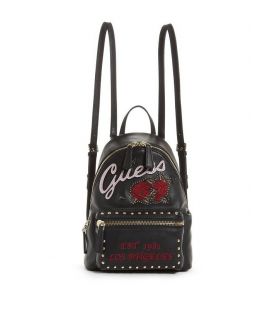 GUESS URBAN SPORT LEEZA STUDDED SMALL BACKPACK BLACK