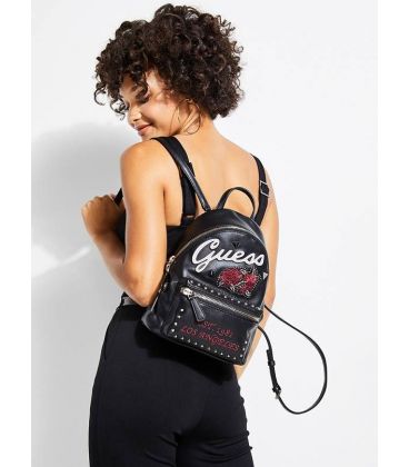 GUESS URBAN SPORT LEEZA STUDDED SMALL BACKPACK BLACK