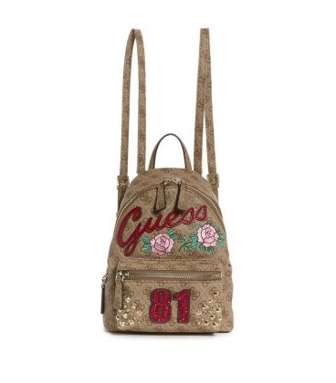 GUESS URBAN SPORT LEEZA STUDDED SMALL BACKPACK BROWN
