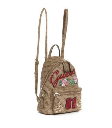 GUESS URBAN SPORT LEEZA STUDDED SMALL BACKPACK BROWN