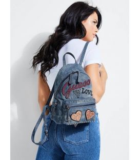 GUESS URBAN SPORT LEEZA  DENIM SMALL BACKPACK