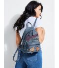 GUESS URBAN SPORT LEEZA  DENIM SMALL BACKPACK