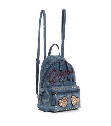 GUESS URBAN SPORT LEEZA  DENIM SMALL BACKPACK