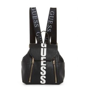 GUESS URBAN SPORT LEEZA  DENIM SMALL BACKPACK BLACK